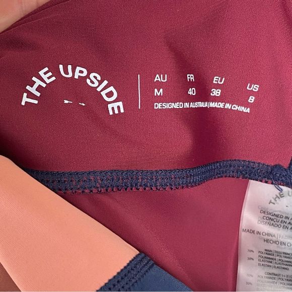 The Upside NWT Harlequin Dance Midi Leggings 8 M High Waist Color Block Athletic - Picture 5 of 13